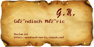 Gündisch Móric névjegykártya